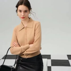 Winter Autumn Cashmere Wool Women's V Neck Sweater