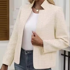 Texture Woven Long Suit Coat